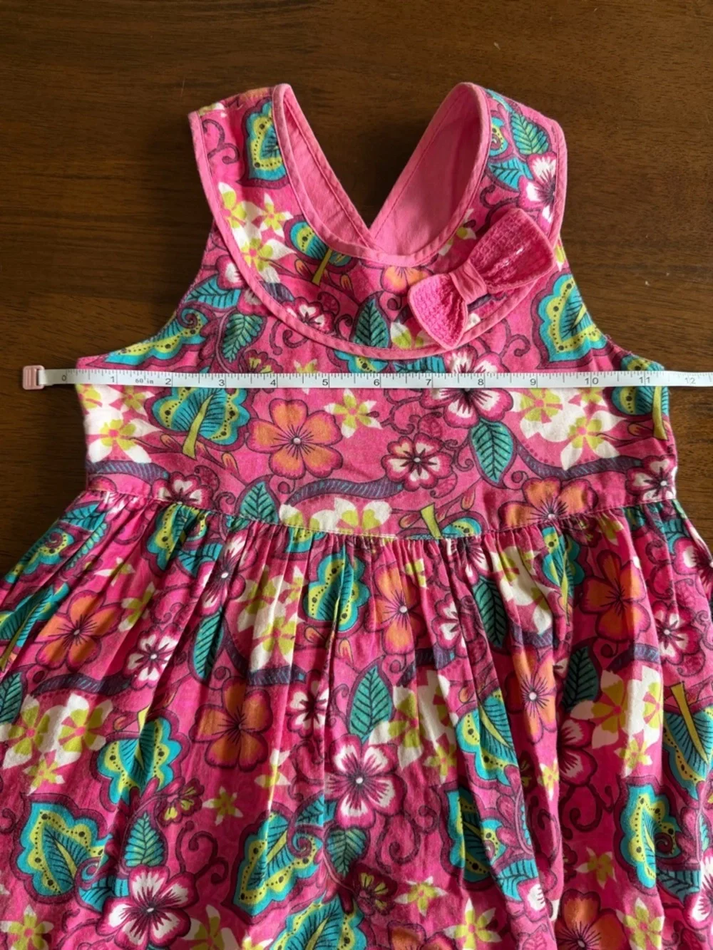 F&F Girls Floral Pink Bright Summer Dress Toddler 2–3Y Party Casual Cute Cotton